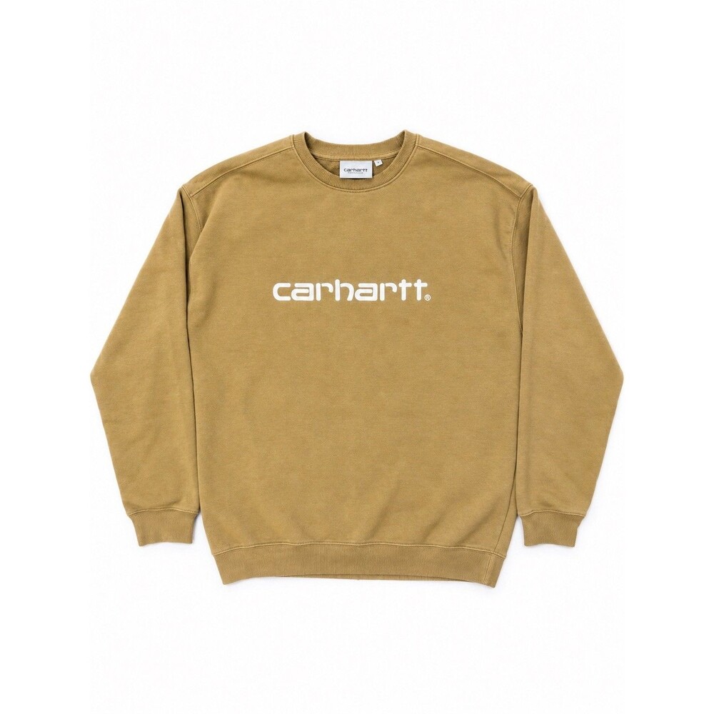 Carhartt WIP Sweatshirt Men's Medium L Brown Crewneck Logo Pullover Heavyweight